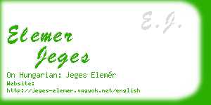 elemer jeges business card